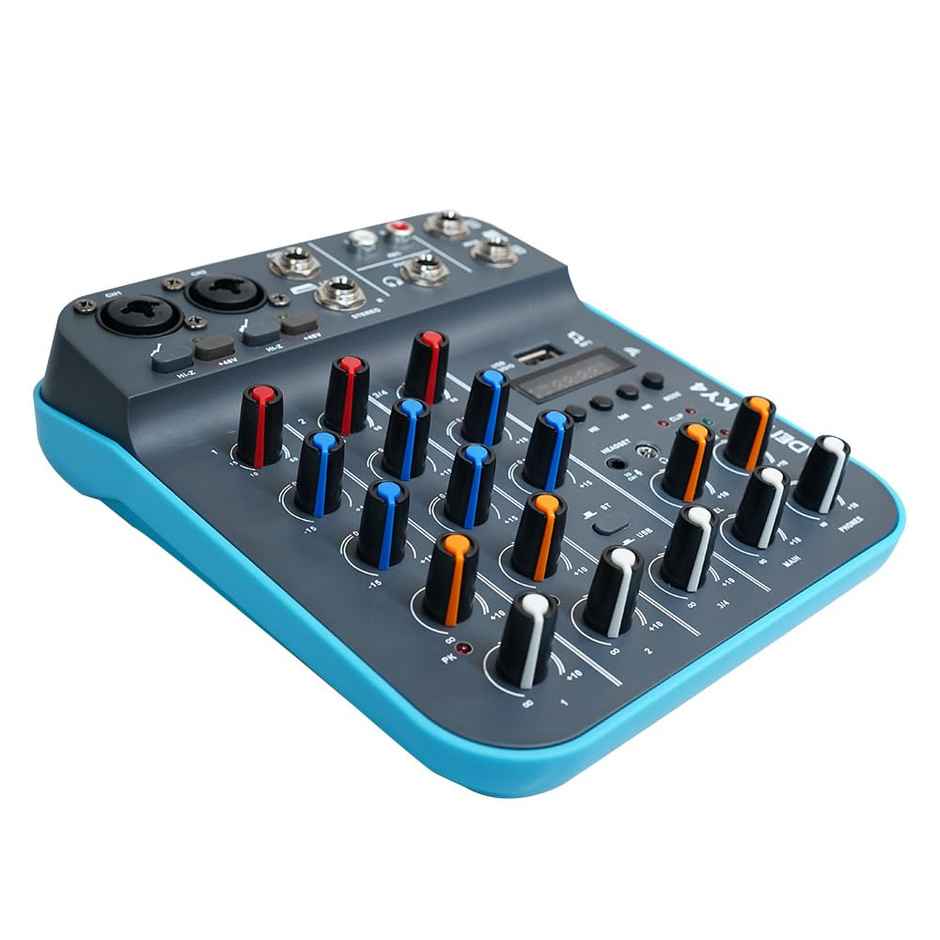 Kadence KY4 4-Channel Audio Mixer with Bluetooth, USB, 48V Phantom Power