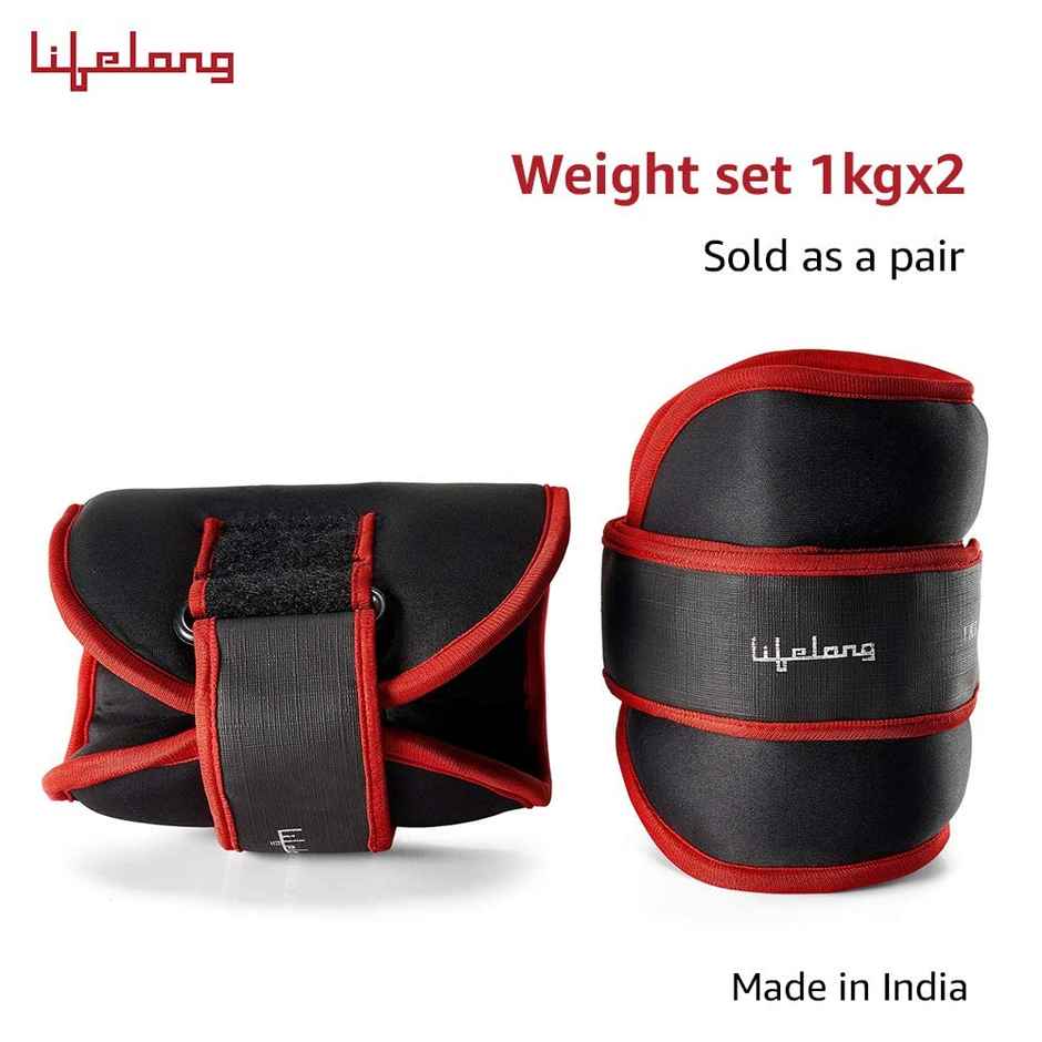 Lifelong Adjustable Ankle Weight For Running Jogging Cycling Sand Filled Set 1 Kg X 2