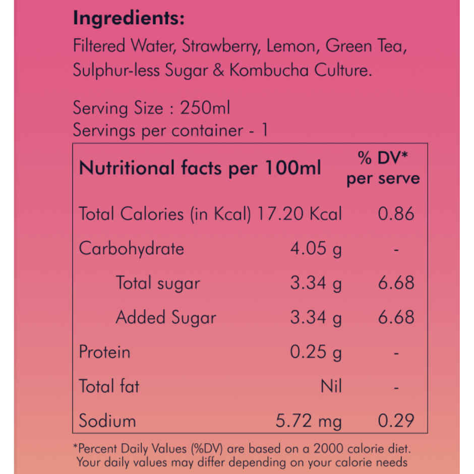 Krishi Cress Classic Strawberry Lemonade Kombucha