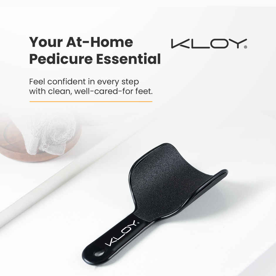 Kloy Curved Foot File Scrubber -Wide Surface Callus Remover for Cracked Heels & Dead Skin
