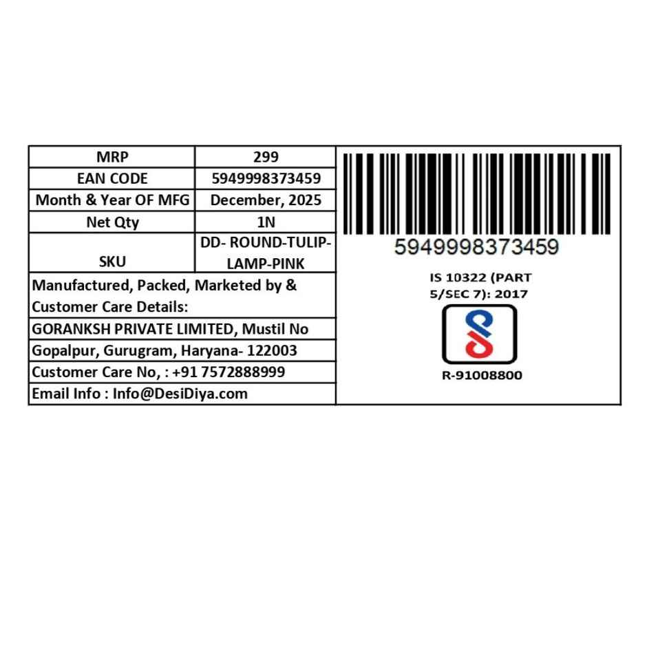 DesiDiya Round Tulip Crystal Ball LED Night Light For Valentine For Girlfriend, Wife, Love One