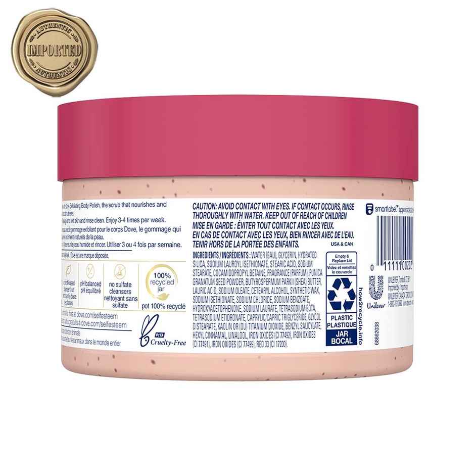 Dove Body Polish Scrub | with Pomegranate seeds | For Dry Skin | Get Nourished Skin