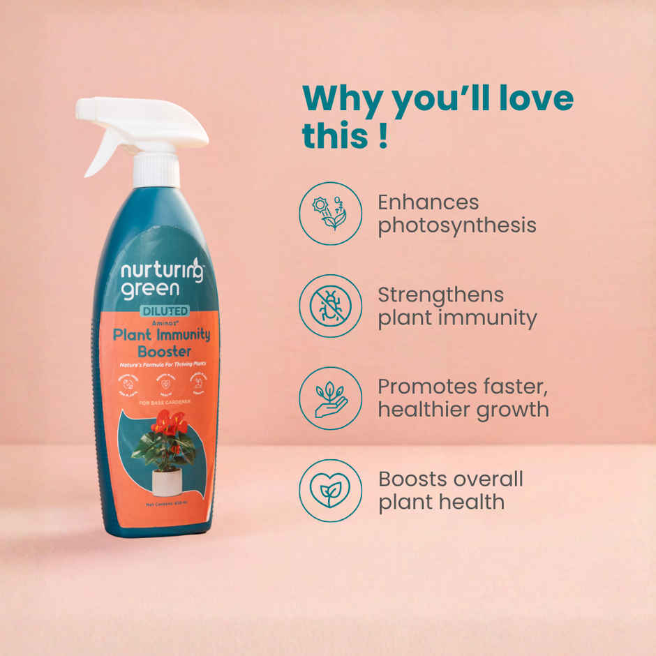Nurturing Green - Immunity Booster Spray | 650ml | Liquid Fertilizer Plant Booster Spray Bottle