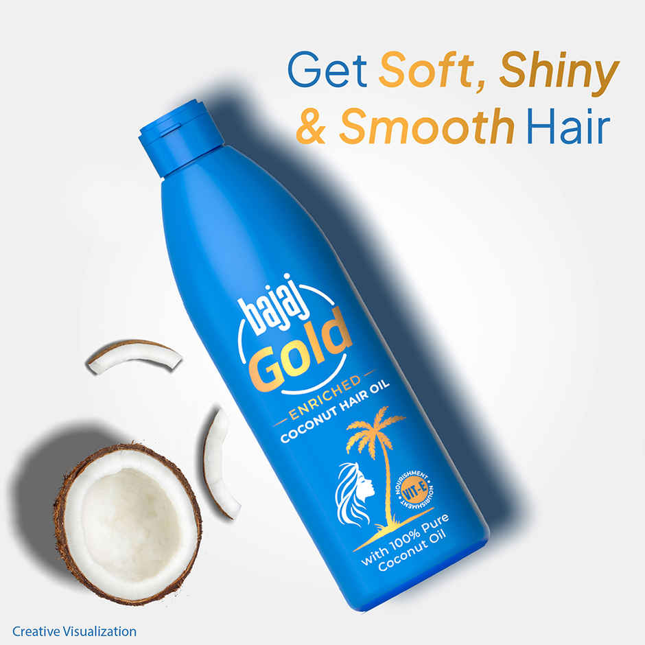 Bajaj Gold Coconut Hair Oil, Enriched With Vitamin E