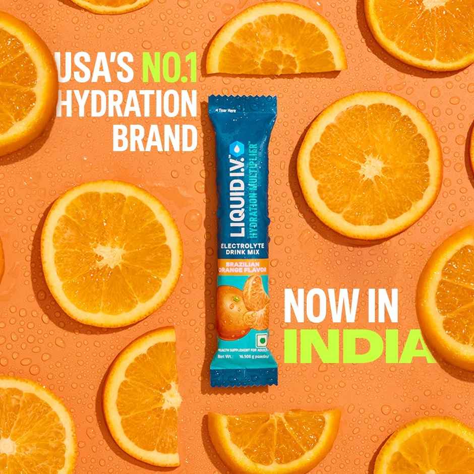 Liquid I.V. Hydration Multiplier | Brazilian Orange | 3 Sticks | Hydration Drink Mix