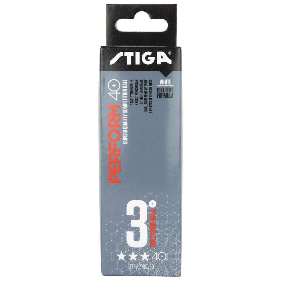 Stiga Perform White Plastic Table Tennis Ball - High Performance