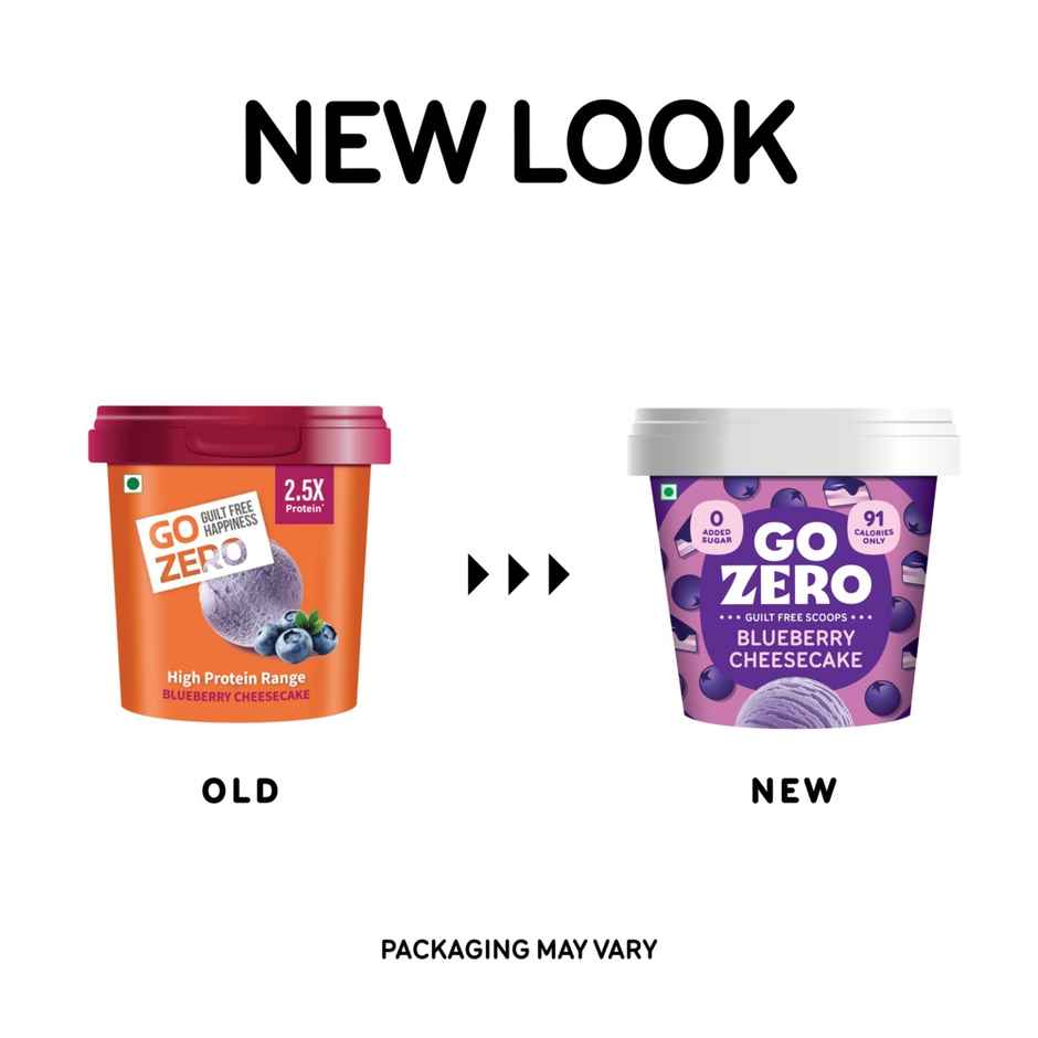 Go Zero Blueberry Cheesecake Ice Cream Cup | Low Calorie Guilt Free | Single-Serve Dessert