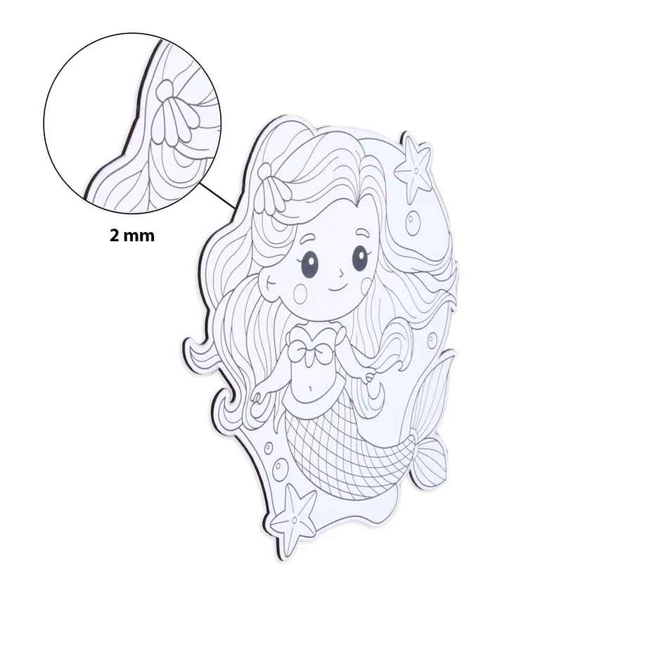 Itsy Bitsy Table Decor Colouring Kit With Sketch Pen Little Mermaid Approx L7.25 x W7 Inch 2mm