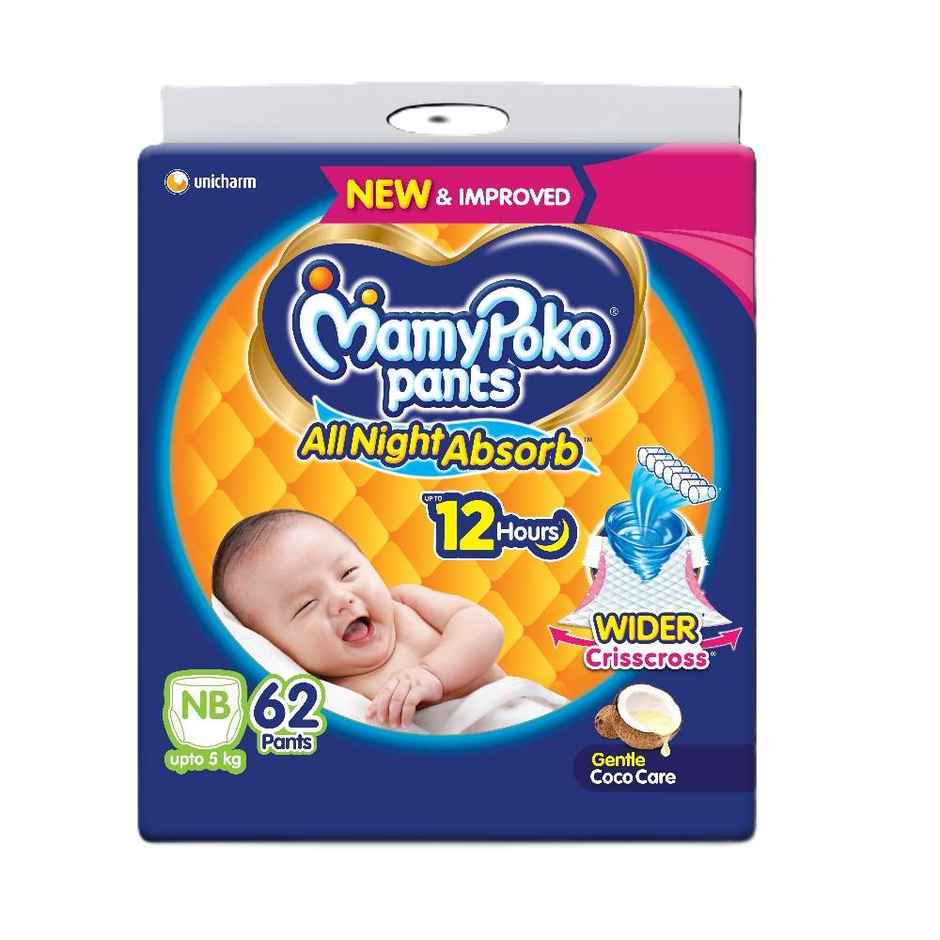 Mamypoko pants All night absorb Pant Style Baby Diapers New Born | XS