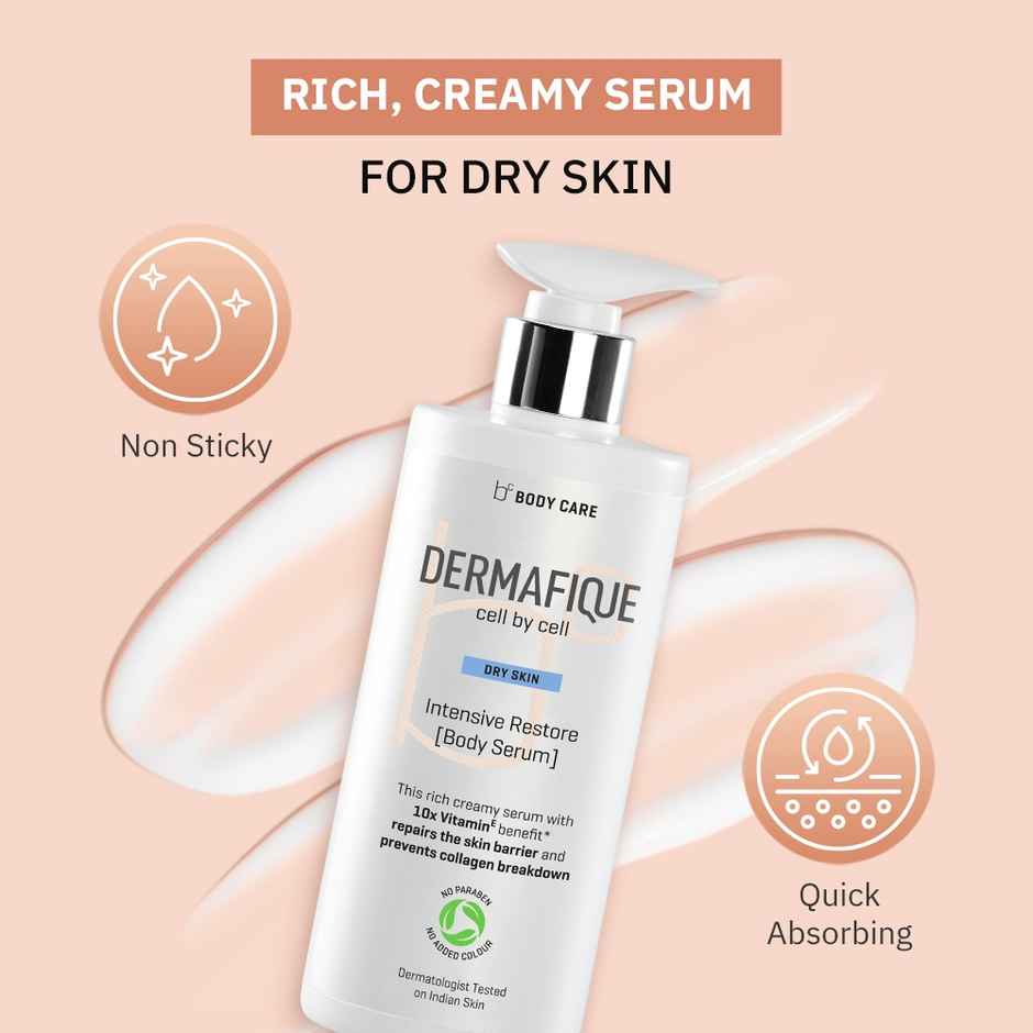 Dermafique Intensive Restore Body Lotion Serum, 18% Emollients, Light & Non-sticky