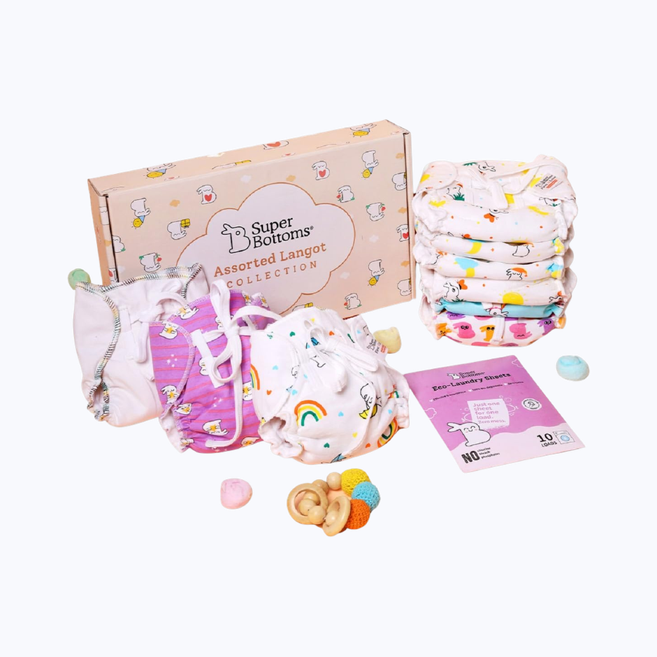 SuperBottoms Dry Feel Langot Gift Box for 0-9M | First Love Baby Bliss Box For 0-9M | 9 pieces