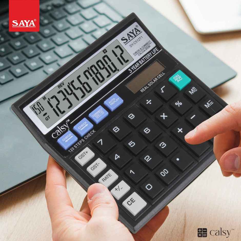 Saya Calsy Basic Check & Correct Desktop Calculator for Office, School & Home Use