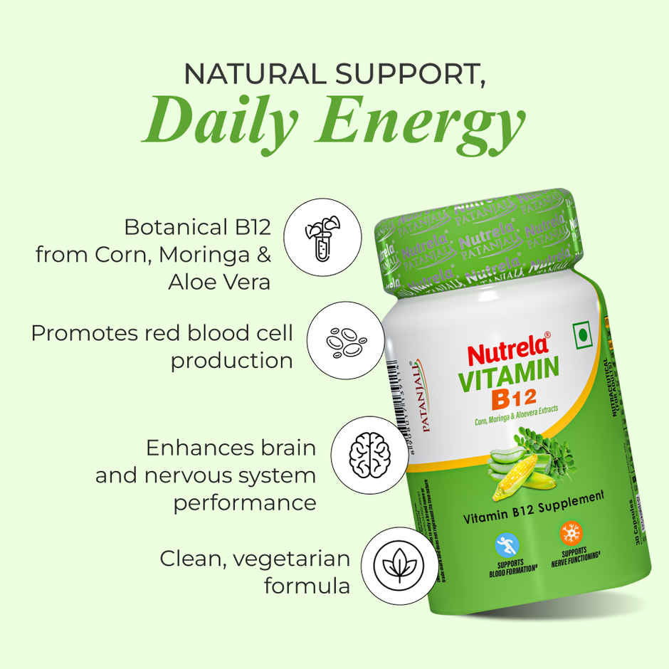 Patanjali Nutrela Vitamin B12 Natural Capsules
