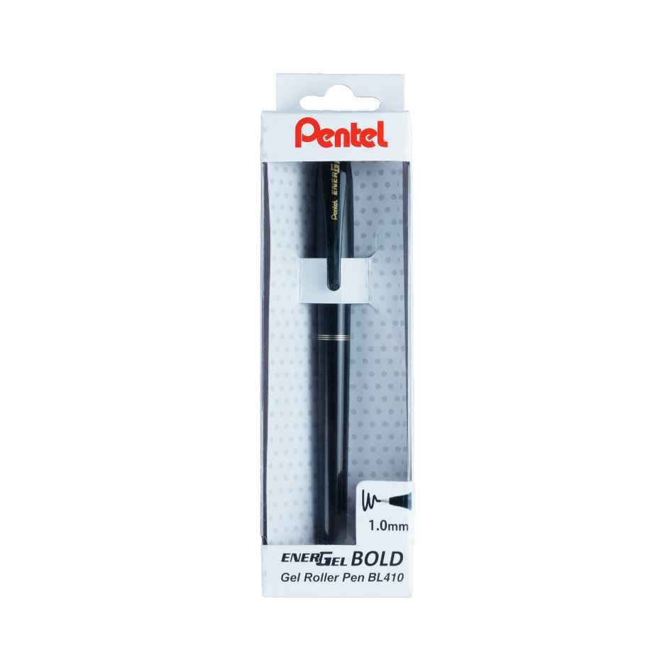 Pentel BL410 Energel Bold Single Black Body Blue Ink