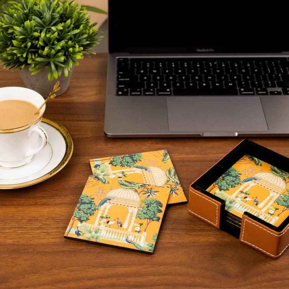 Birch & Co. Coaster | Heritage Coaster Set of 6 with Holder