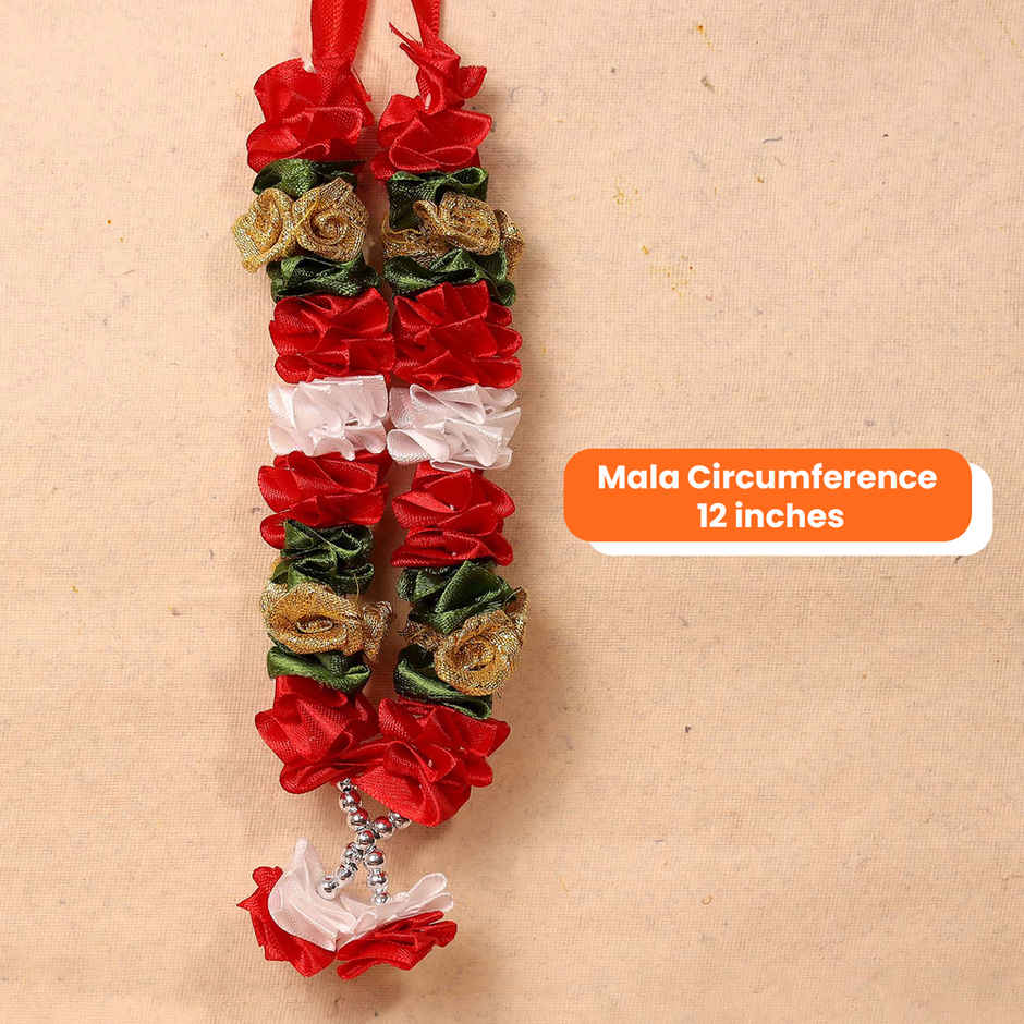 Mayyur Pooja Mala - Red | 12 Inch