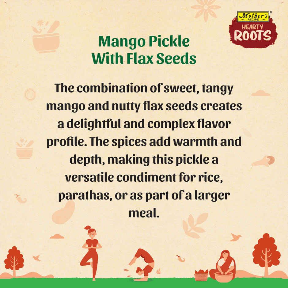Mothers Recipe Hearty Roots Mango Pickle With Flax Seeds