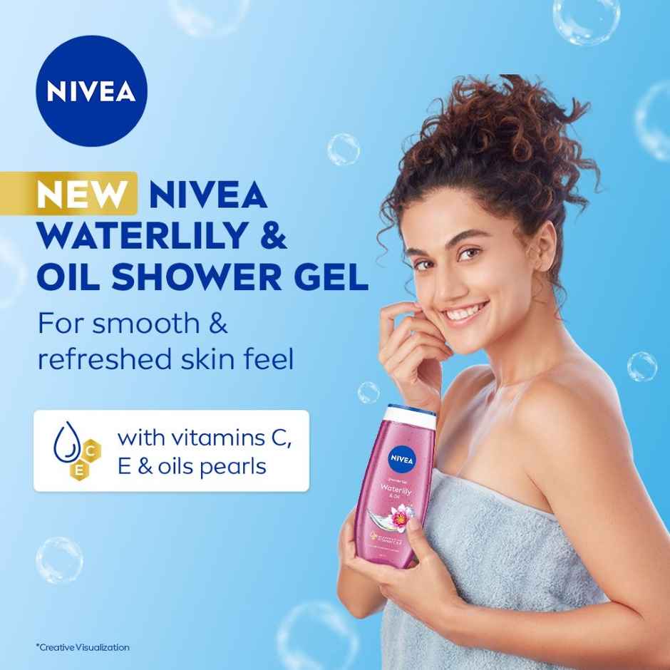 Nivea Frangipani & Oil Shower Gel (250ml) & Nivea Waterlily & Oil Shower Gel (250ml) & Nivea Shower Gel Lemon & Oil (250ml) Combo