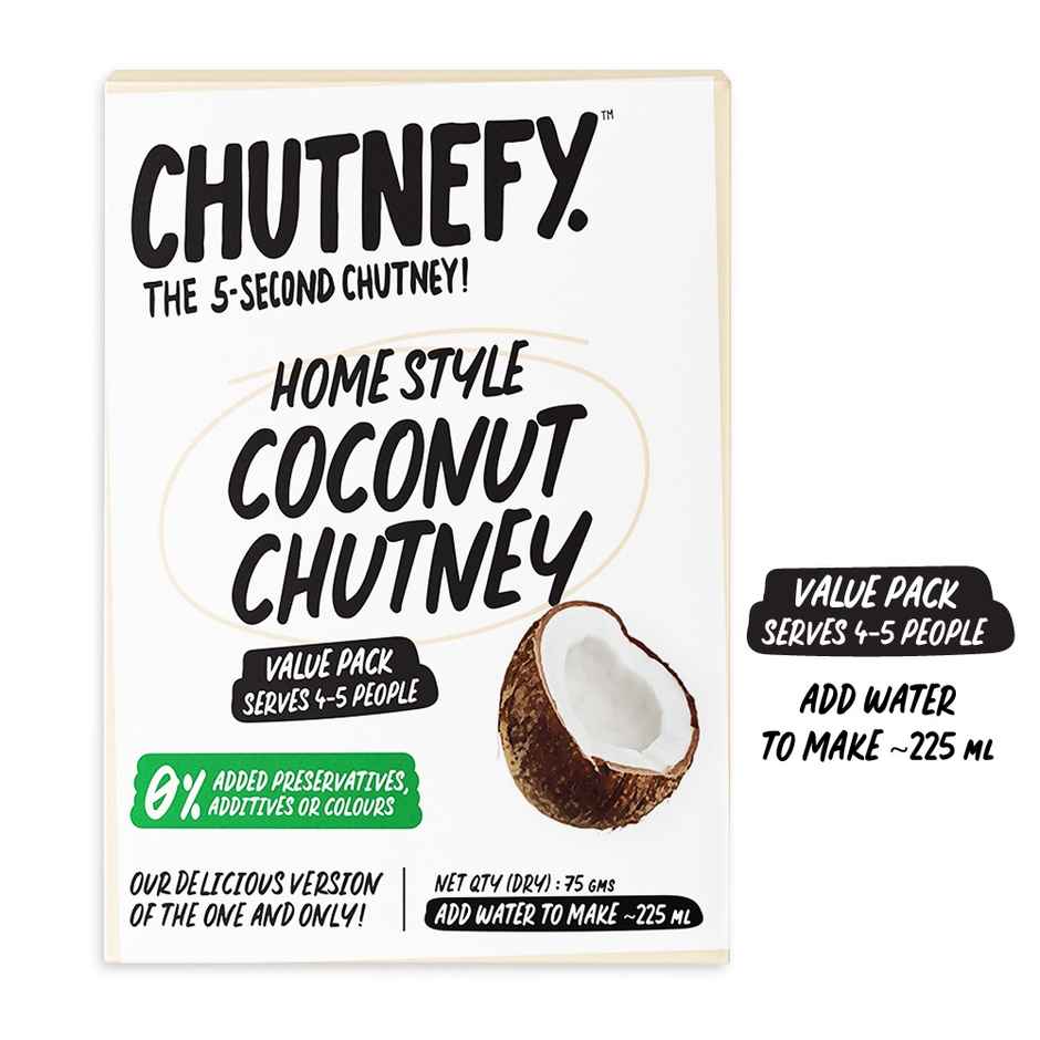 Chutnefy Coconut Chutney - Value Pack | Serves 4-5 People| - 0% Additives-Colours-Preservatives