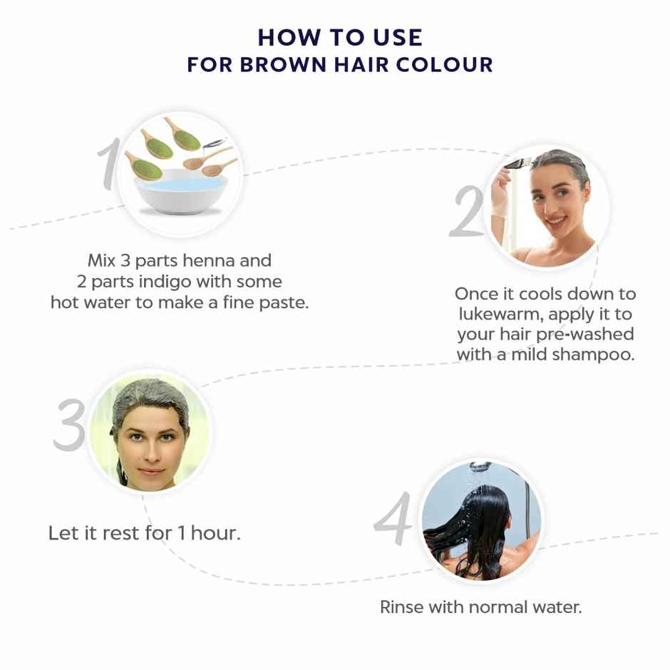 Bio Organic 100% Natural Indigo Powder by Indus Valley for Natural Hair Colour
