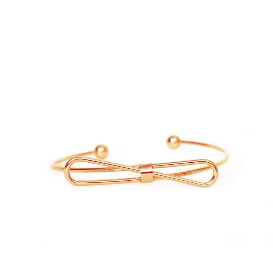 Joker & Witch Elegant Bow Open Cuff Rosegold Bracelet