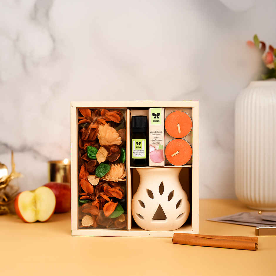 IRIS Apple Cinnamon Vaporiser Fragrance Gift With Potpouri And Oil