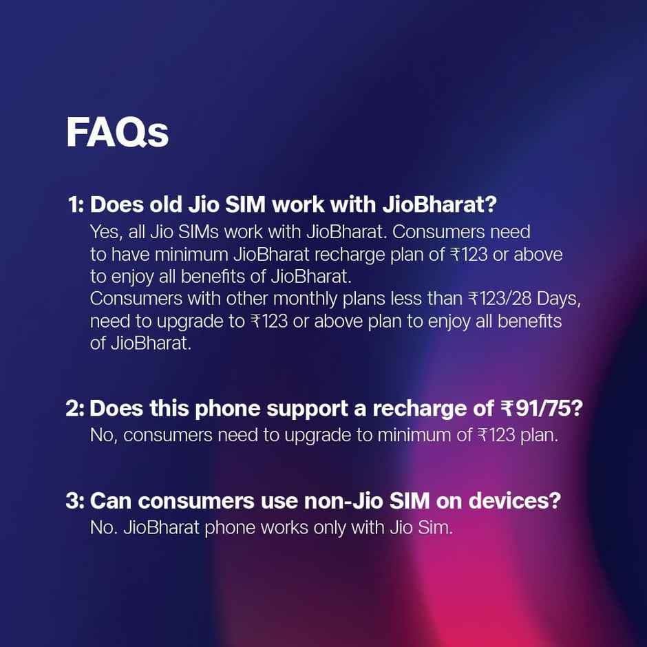 JioBharat V2 4G Phone with JioTV | JioCinema | Digital Camera | Locked for JioNetwork | Black