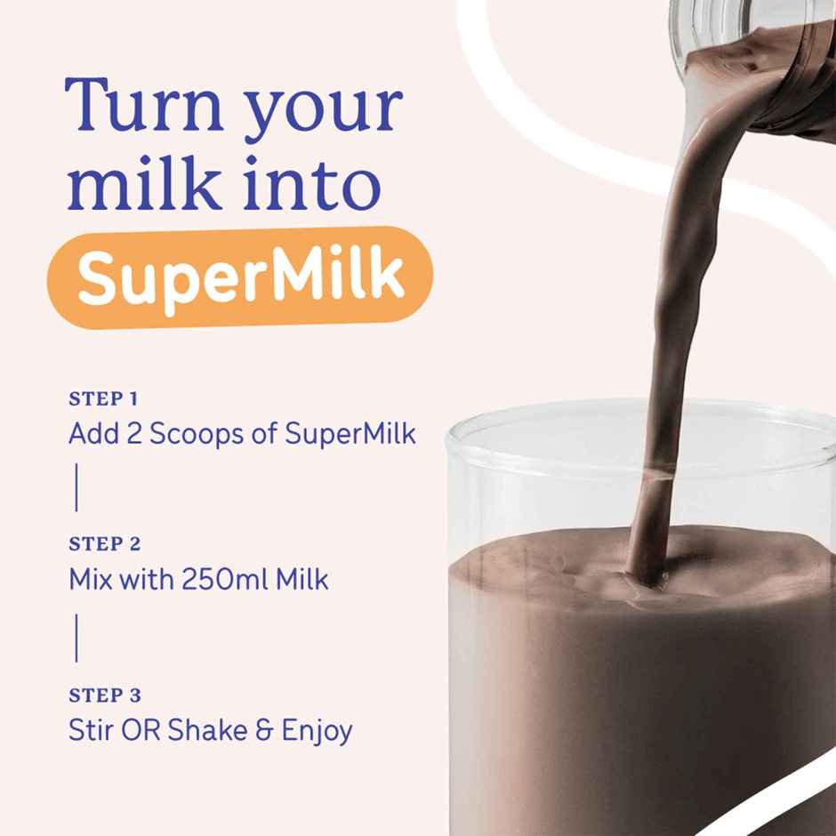 Gritzo Super Milk Growth+ | 10-12y Girls | 12g Protein Powder | Double Chocolate
