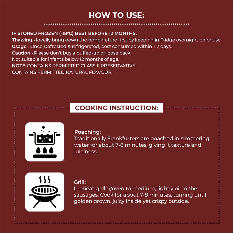 Meisterwurst Pork Frankfurter Sausage