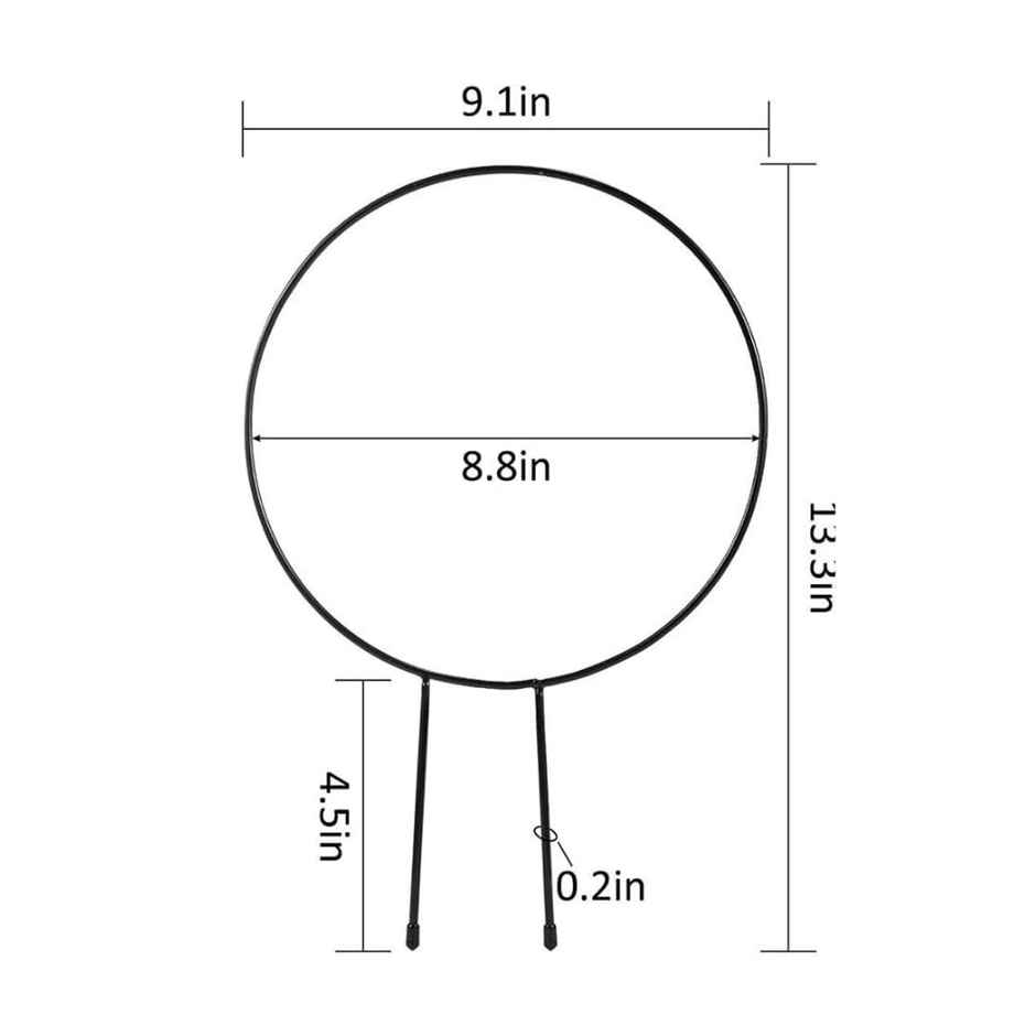 Nayra Metal Black Round Garden Trellis for Climbing Plants Plant Supporter | Pack of 2