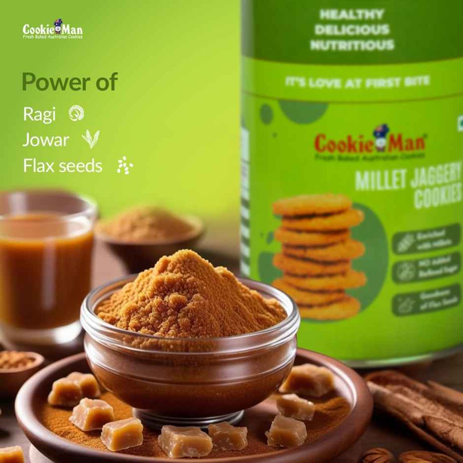 CookieMan Ragi Millet Jaggery Cookies | Wholesome & Crunchy