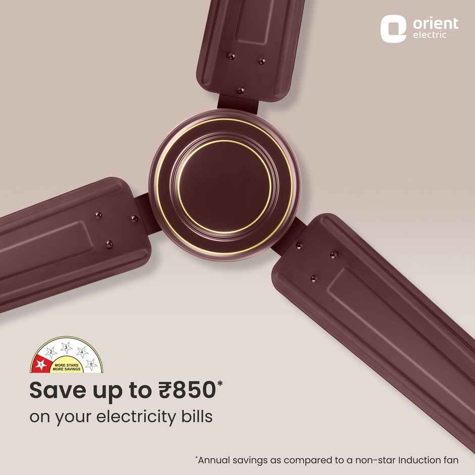 Orient Electric Apex-FX Ceiling Fan,1200mm,BEE Star Rated,Energy Efficient Fan,Rust Resistant,Brown