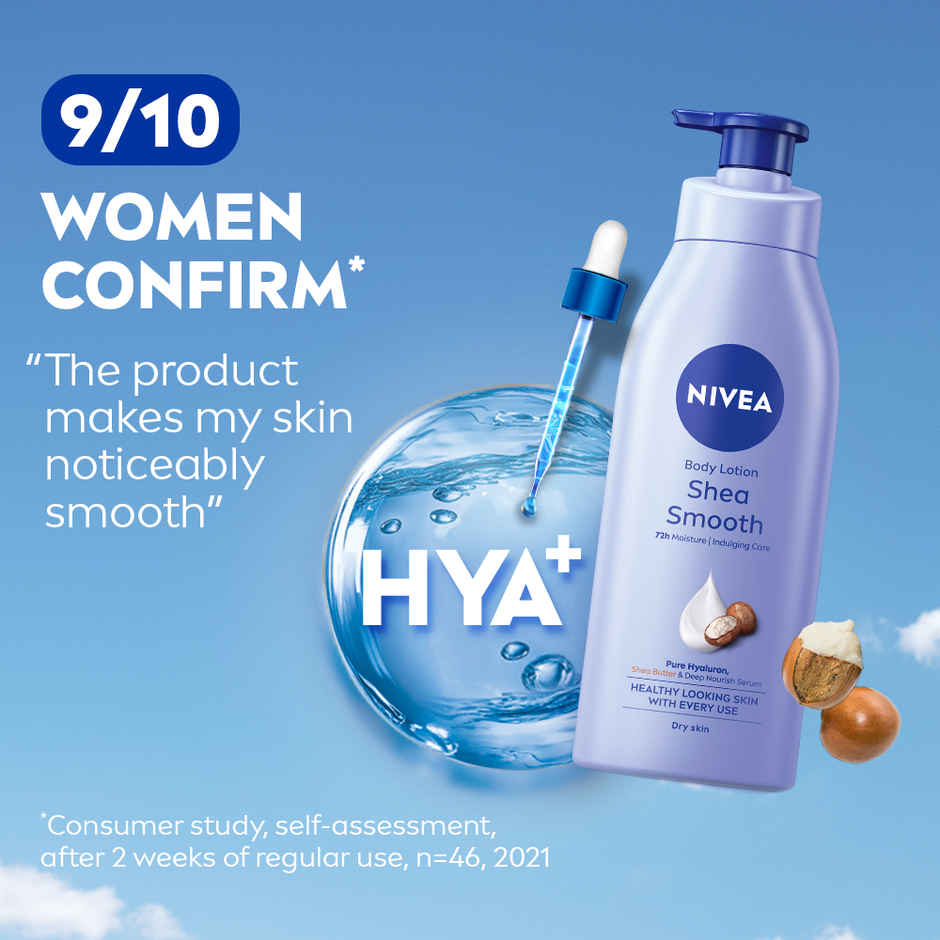 NIVEA Shea Smooth Body Lotion |48 H Moisturization|With Deep Moisture Serum | For Dry Skin