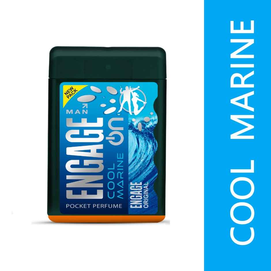 Engage On Cool Marine Pocket Perfume Men | 250 Sprays | Citrus & Musk