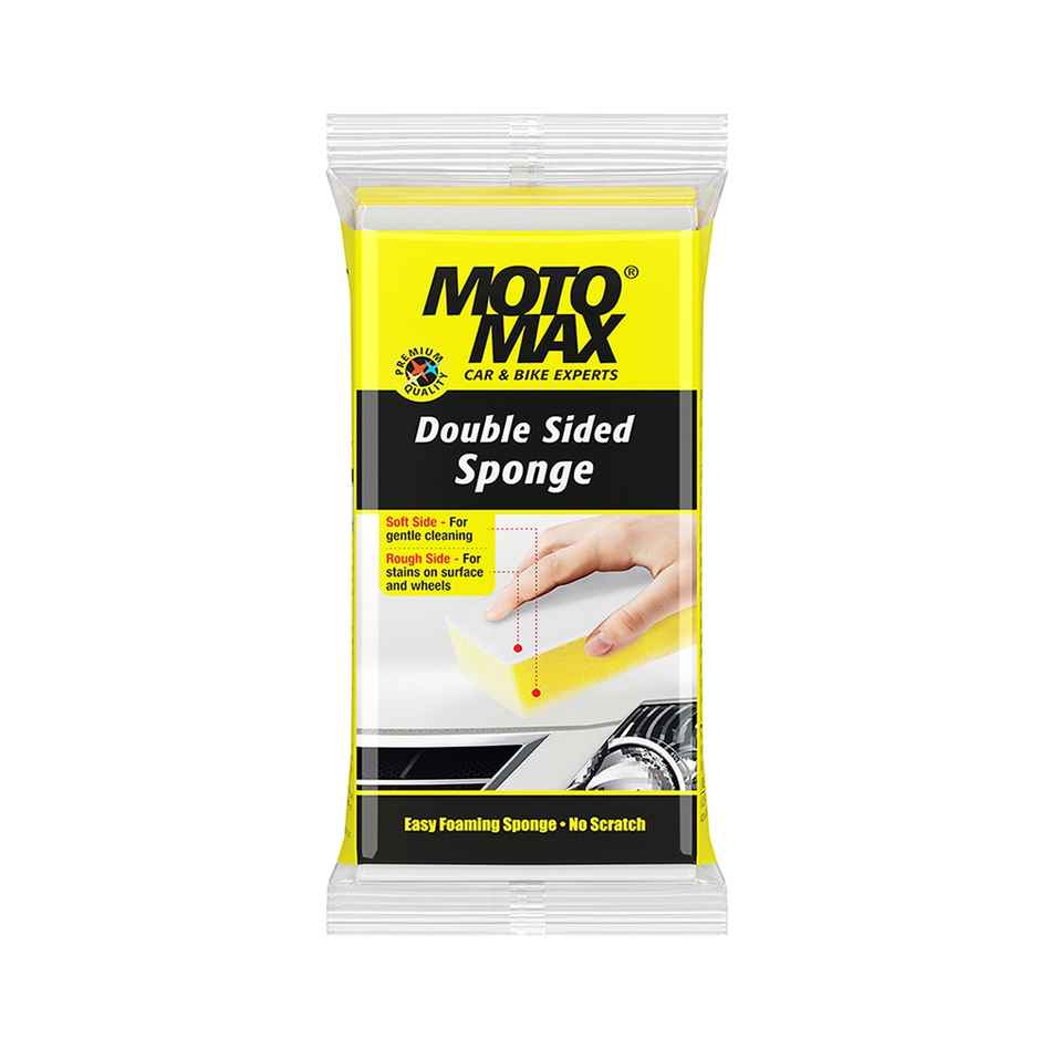 Motomax Premium Non-Scratch Double-Sided Sponge, Ideal for cleaning wheels, cars, bikes