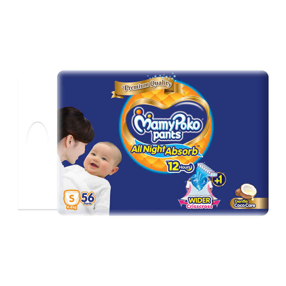 Mamypoko All Night Absorb Pant Style Diaper | S | 56 pcs