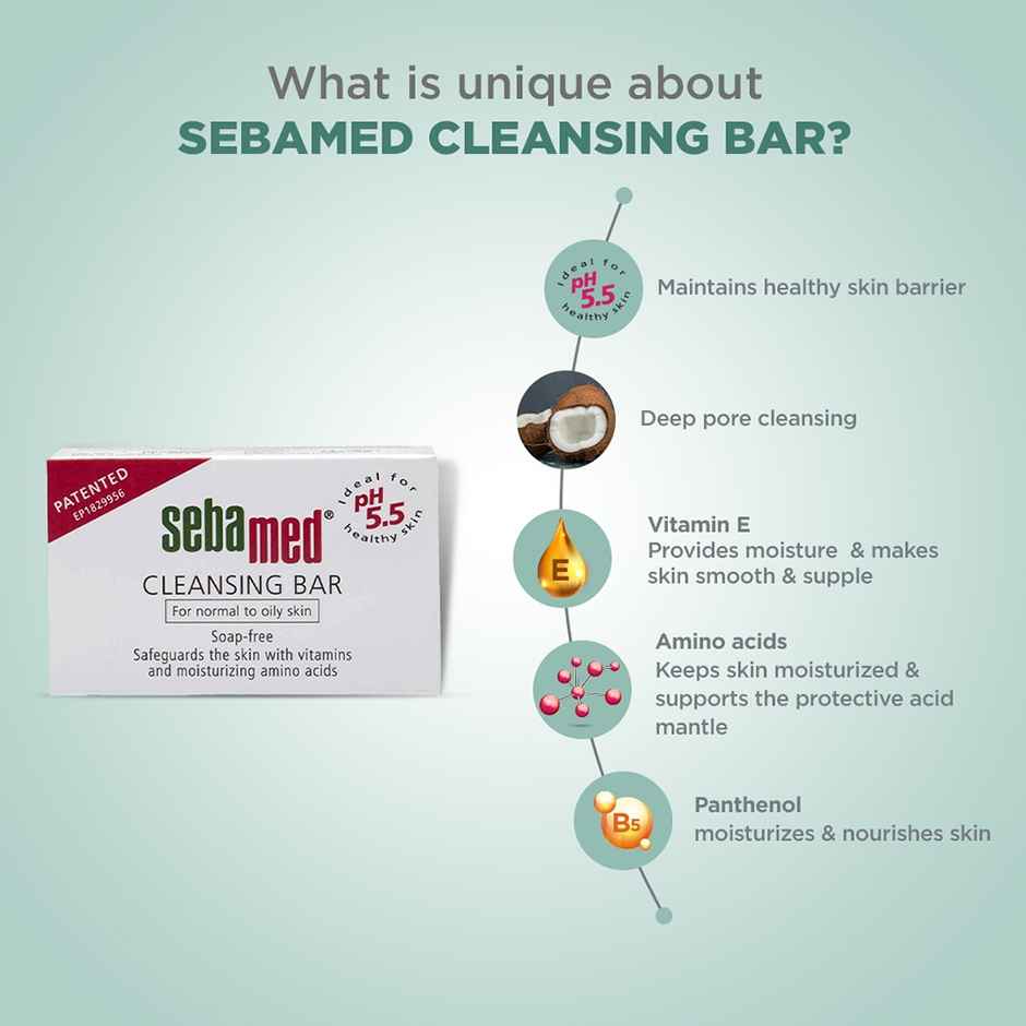 Sebamed Clear Face Cleansing Bar | pH 5.5 | Gentle & deep pore cleansing