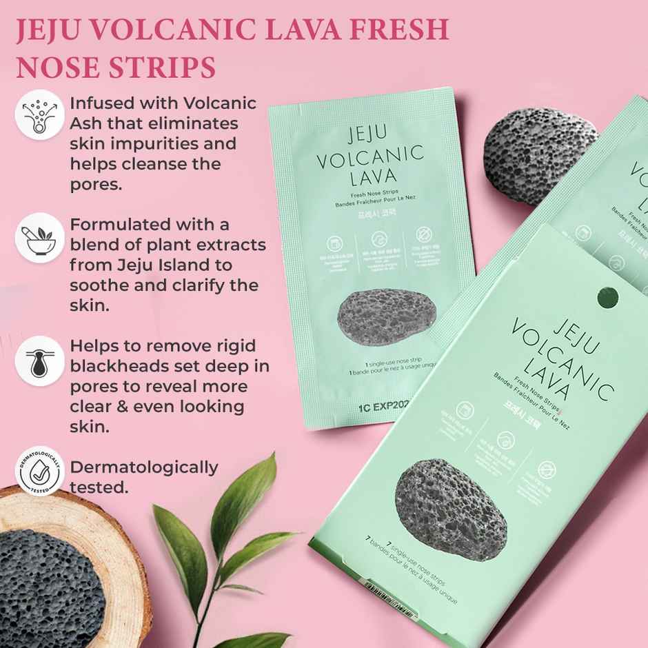 The Face Shop Jeju Volcanic Lava Fresh Nose Strip With Volcanic Ash & Aloe Vera leaf