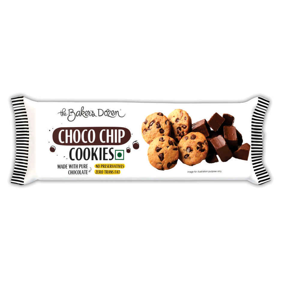 The Baker's Dozen Chocochip Cookies | Source of Protein & Fibre | Made with Dark Choco Chips