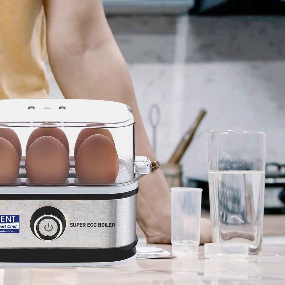 Kent Super Egg Boiler | 3 Boiling Modes | Stainless Steel Body and Heating Plate Automatic - Silver