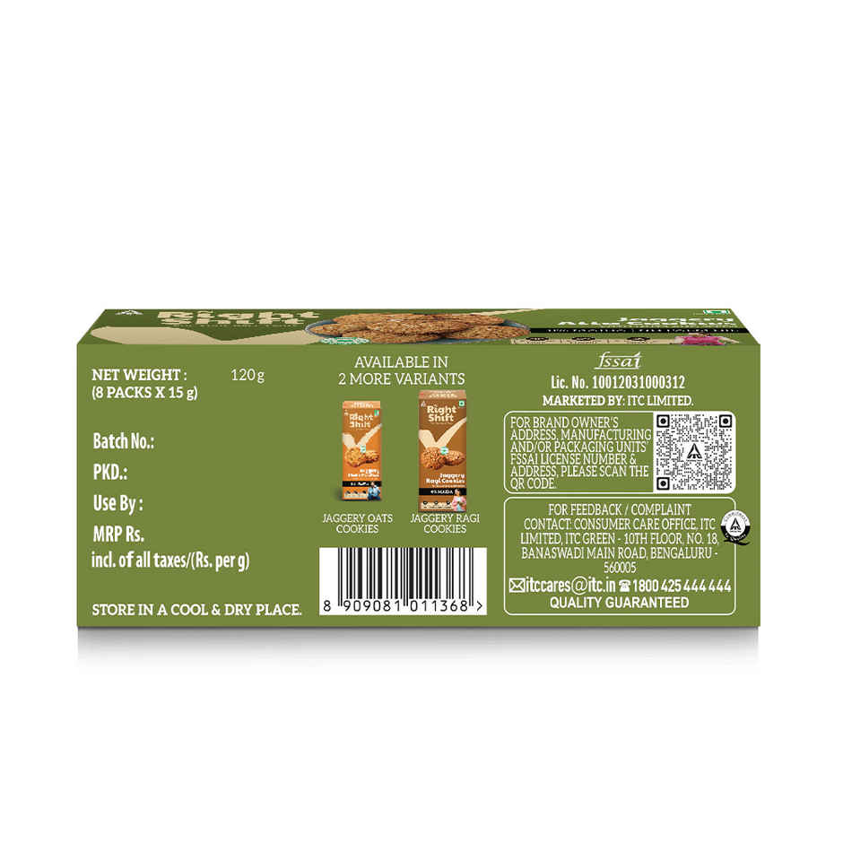 Right Shift Jaggery Atta Cookies | No Palm Oil, 0% Maida, 0% Refined Sugar