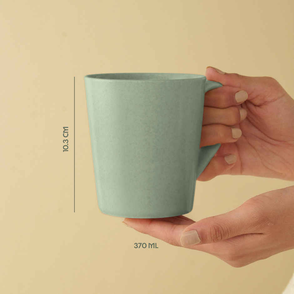 Borosil Porcelia Haven Sage Tea Coffee Porcelain Mug Set Microwave Dishwasher Safe