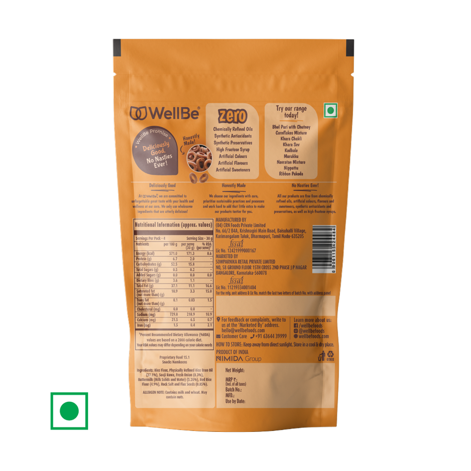 Wellbe Crunchy Onion Kodubale | Crispy Snack Rings