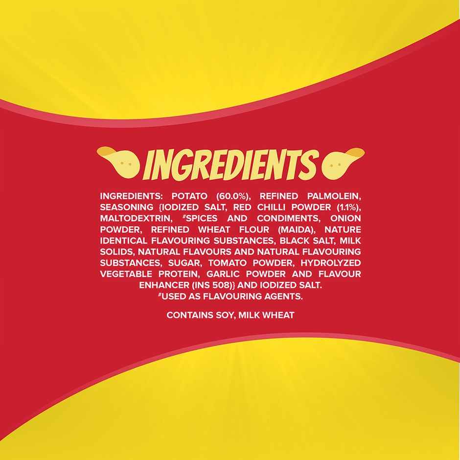 Bingo! Original Style Chilli Sprinkled | Flat Cut Spicy Potato Chips Pack for Snacks