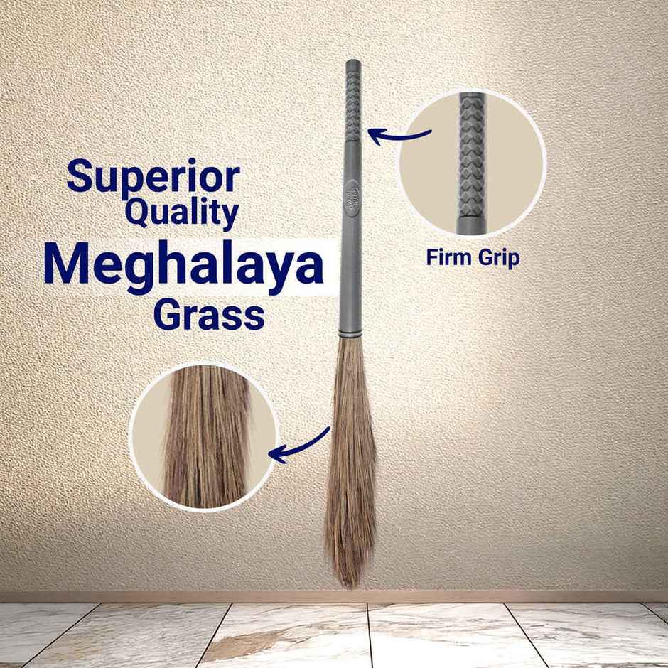 Chakaachak Eazo Grass Broom | 47.6 in | Grey