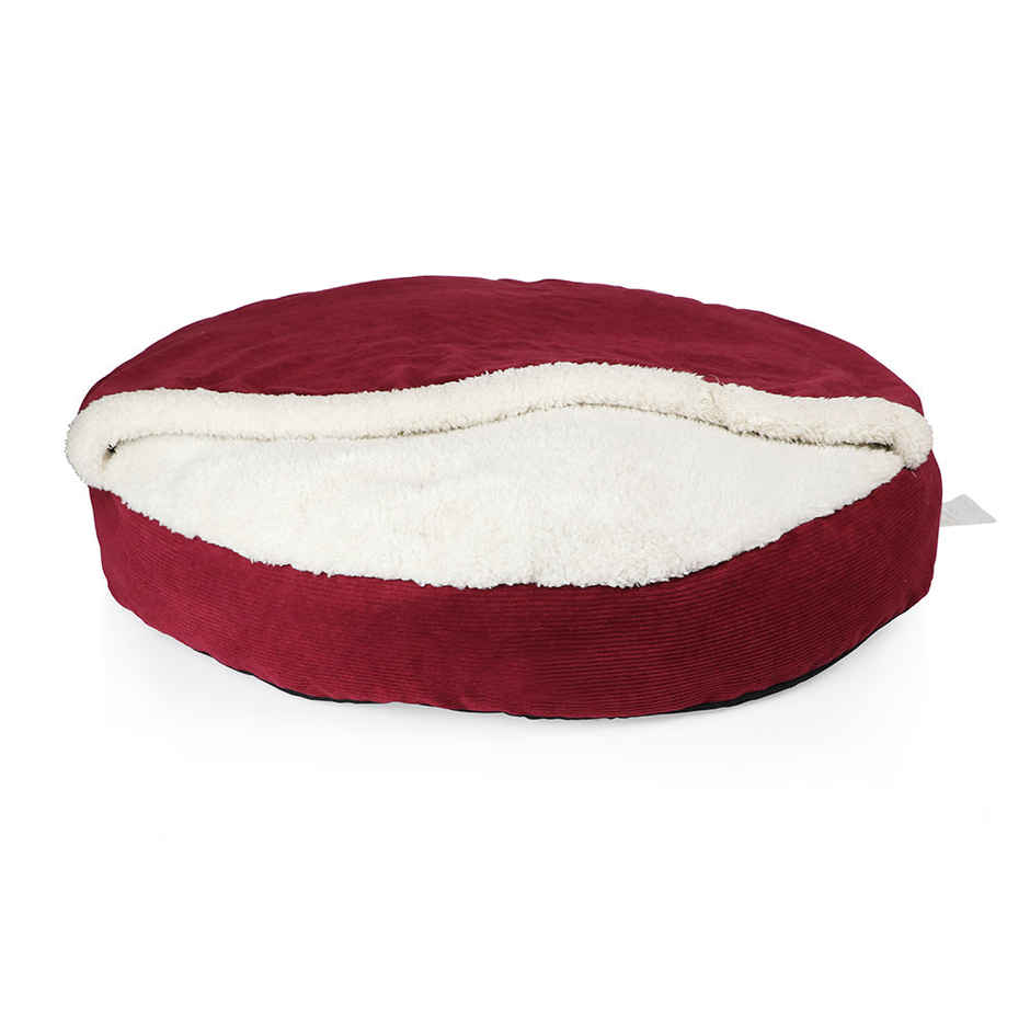 Pawpourri Dog Bed Furry Snuggler Bed | Red S-M