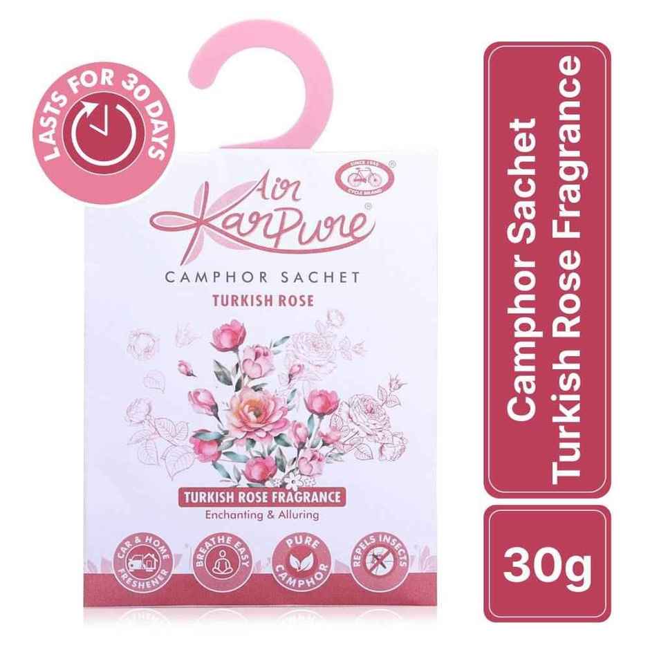 Turkish Rose Camphor Sachet by Air Karpure | Car, Bathroom & Room Freshener | From House of Cycle