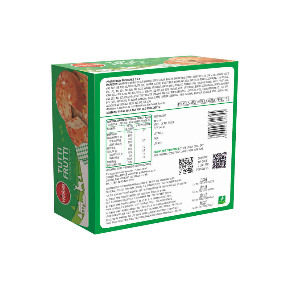 Winkies Raisin Tutti Frutti