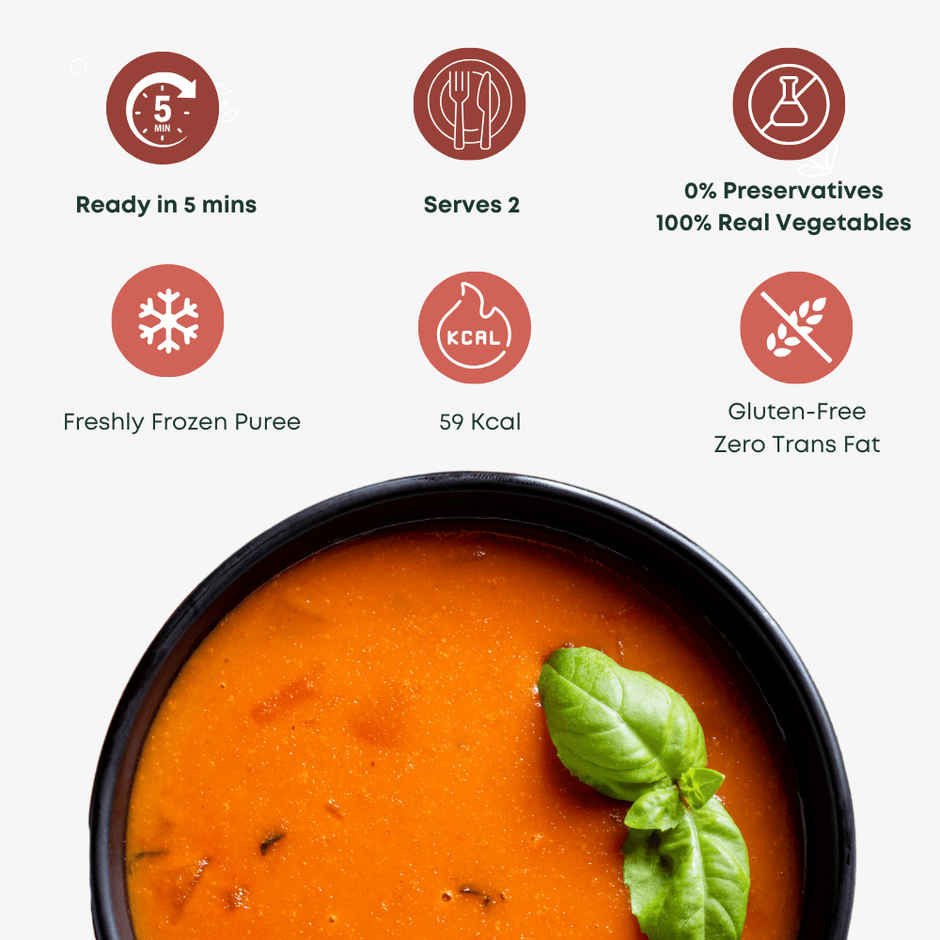 Pluckk Gluten Free Roasted Tomato and Basil Soup | Serves 2