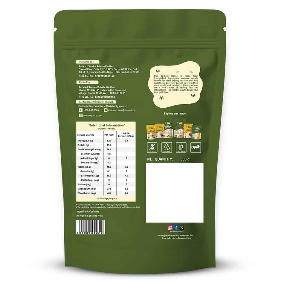 FarMart Pantry Pure Premium Whole Cashew